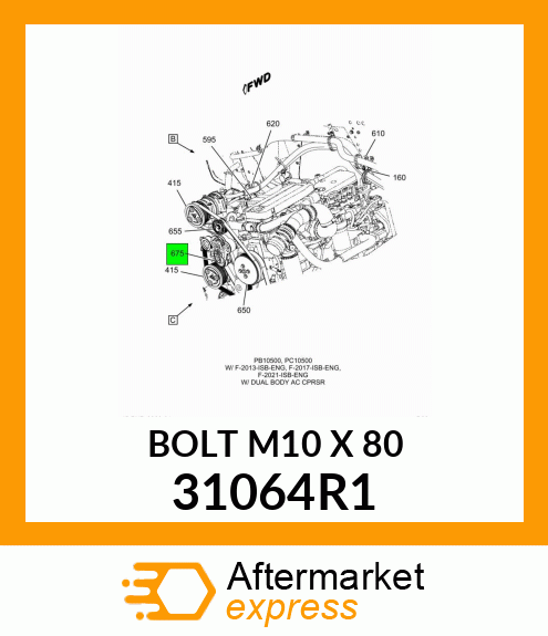 BOLT M10 X 80 31064R1