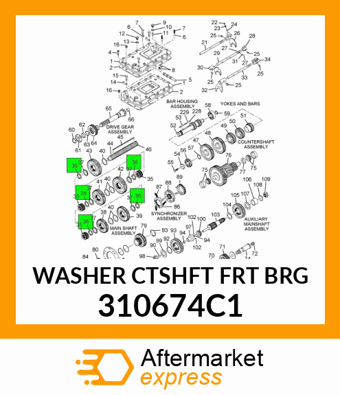 WASHER CTSHFT FRT BRG 310674C1