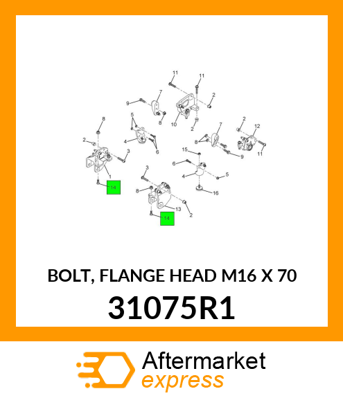 BOLT, FLANGE HEAD M16 X 70 31075R1