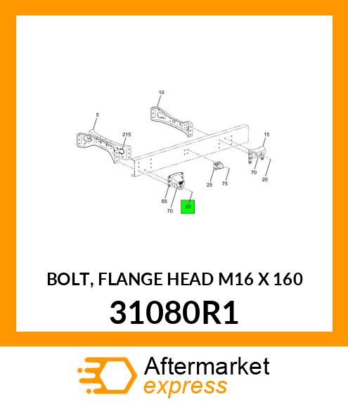 BOLT, FLANGE HEAD M16 X 160 31080R1