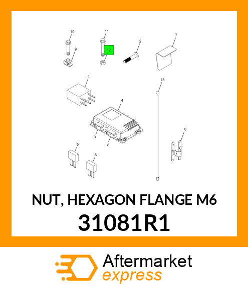 NUT, HEXAGON FLANGE M6 31081R1