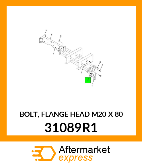 BOLT, FLANGE HEAD M20 X 80 31089R1