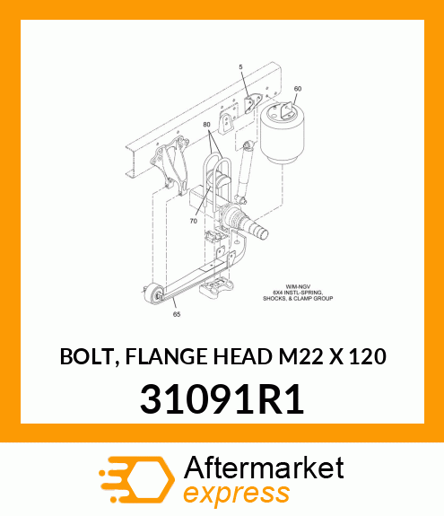 BOLT, FLANGE HEAD M22 X 120 31091R1