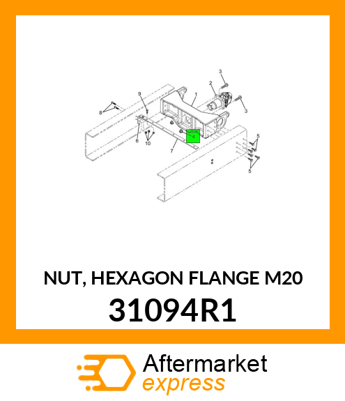 NUT, HEXAGON FLANGE M20 31094R1