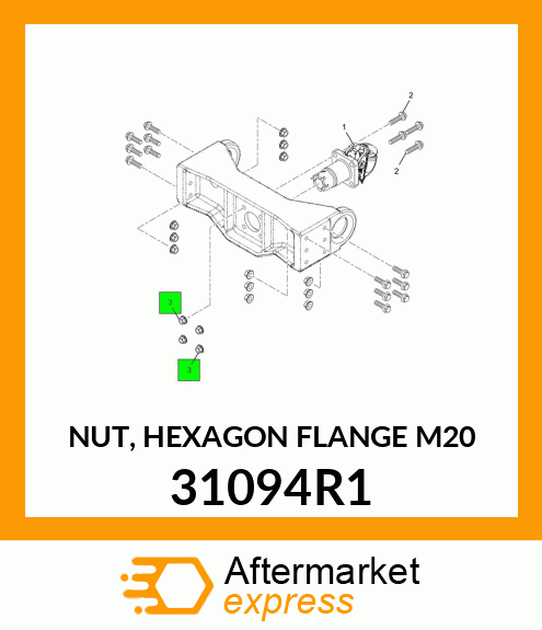 NUT, HEXAGON FLANGE M20 31094R1