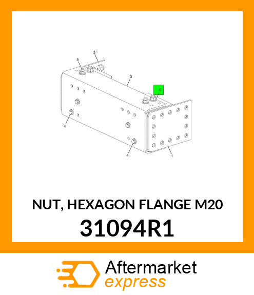 NUT, HEXAGON FLANGE M20 31094R1