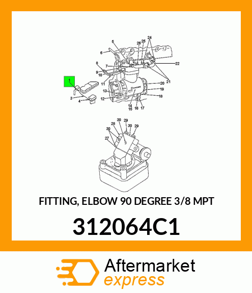 FITTING, ELBOW 90 DEGREE 3/8" MPT 312064C1