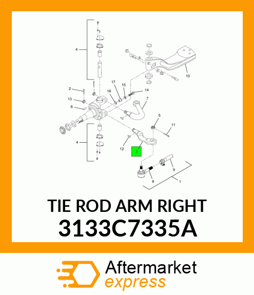 TIE ROD ARM RIGHT 3133C7335A