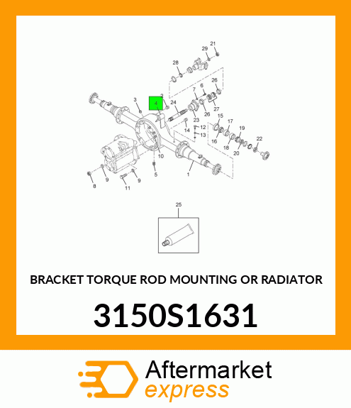 BRACKET TORQUE ROD MOUNTING OR RADIATOR 3150S1631