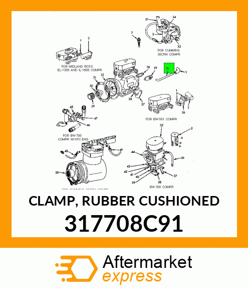 CLAMP, RUBBER CUSHIONED 317708C91