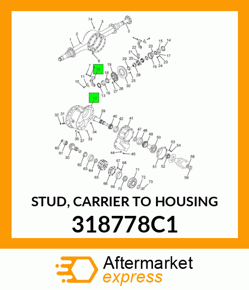 STUD, CARRIER TO HOUSING 318778C1