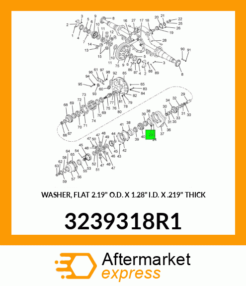 WASHER, FLAT 2.19" O.D. X 1.28" I.D. X .219" THICK 3239318R1