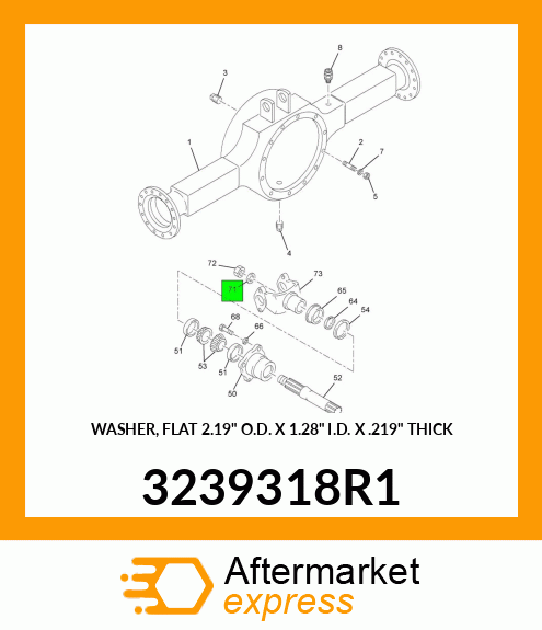 WASHER, FLAT 2.19" O.D. X 1.28" I.D. X .219" THICK 3239318R1