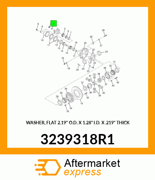 WASHER, FLAT 2.19" O.D. X 1.28" I.D. X .219" THICK 3239318R1
