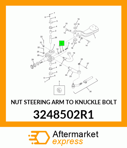 NUT STEERING ARM TO KNUCKLE BOLT 3248502R1