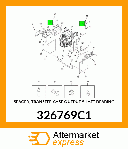 SPACER, TRANSFER CASE OUTPUT SHAFT BEARING 326769C1