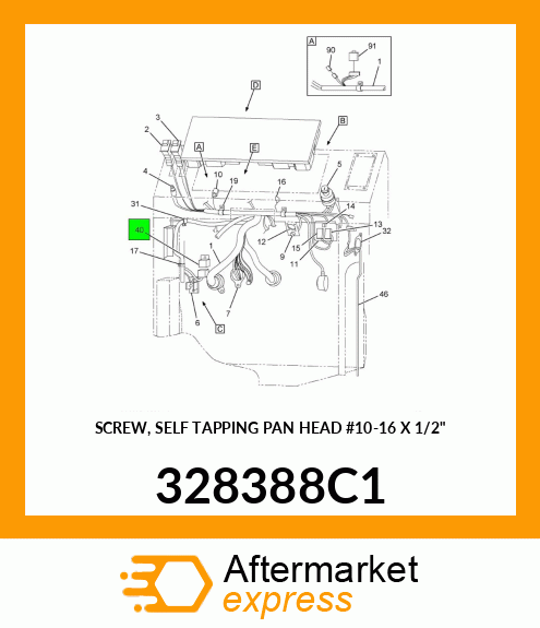 SCREW, SELF TAPPING PAN HEAD #10-16 X 1/2" 328388C1