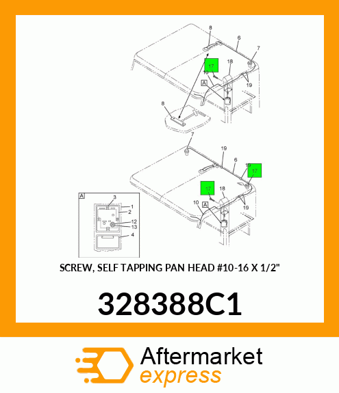 SCREW, SELF TAPPING PAN HEAD #10-16 X 1/2" 328388C1