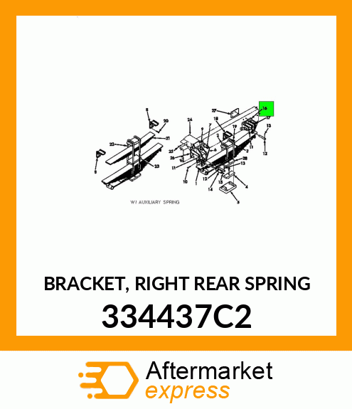 BRACKET, RIGHT REAR SPRING 334437C2