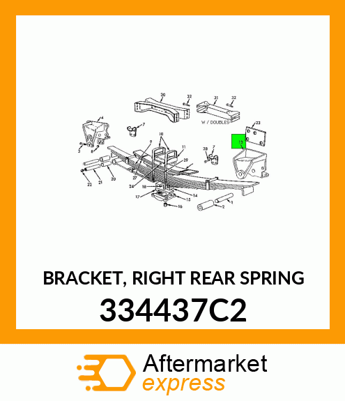 BRACKET, RIGHT REAR SPRING 334437C2