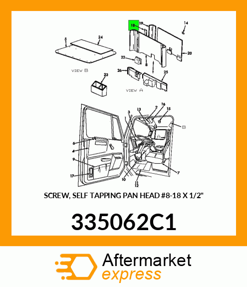 SCREW, SELF TAPPING PAN HEAD #8-18 X 1/2" 335062C1