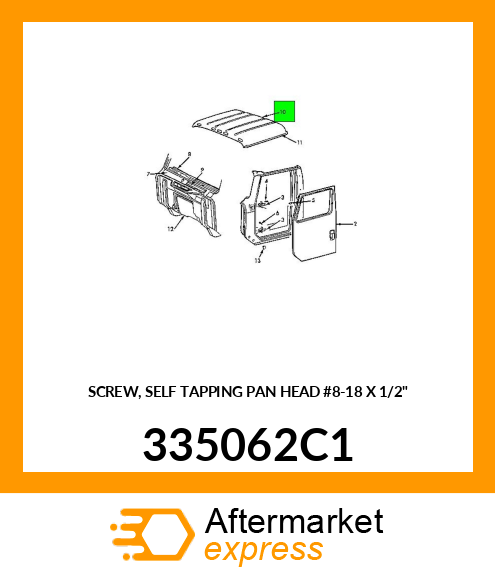 SCREW, SELF TAPPING PAN HEAD #8-18 X 1/2" 335062C1
