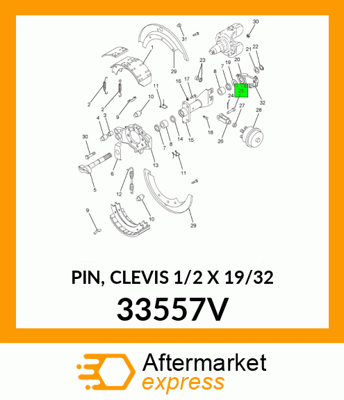 PIN, CLEVIS 1/2" X 19/32" 33557V