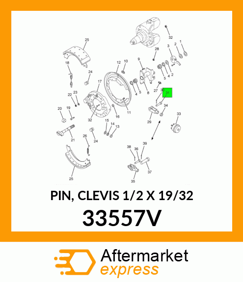 PIN, CLEVIS 1/2" X 19/32" 33557V