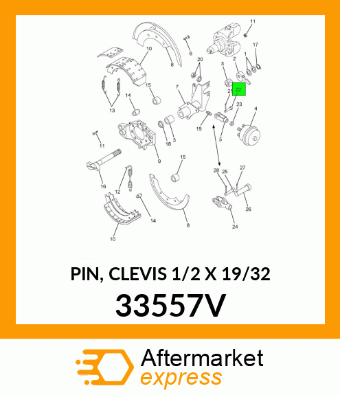 PIN, CLEVIS 1/2" X 19/32" 33557V