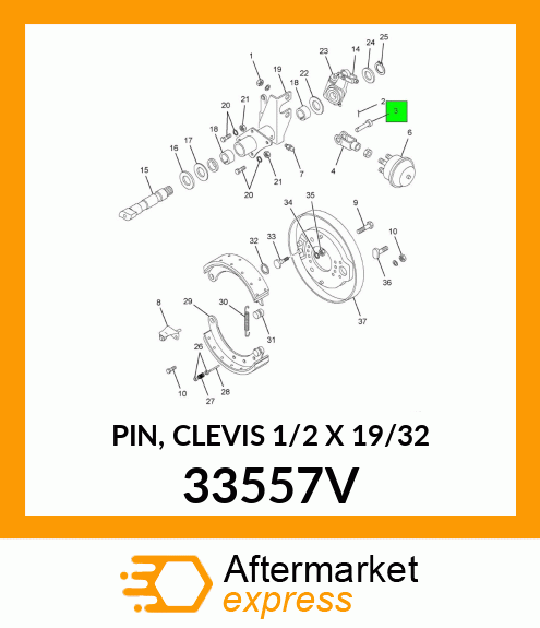 PIN, CLEVIS 1/2" X 19/32" 33557V