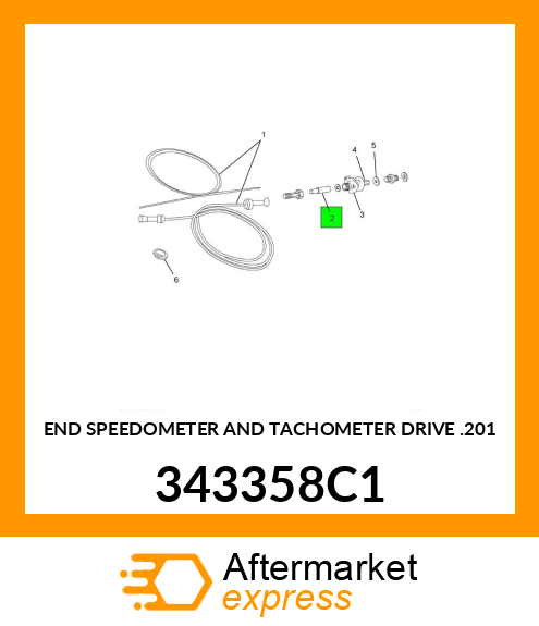 END SPEEDOMETER AND TACHOMETER DRIVE .201 343358C1