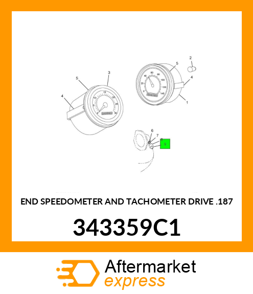 END SPEEDOMETER AND TACHOMETER DRIVE .187 343359C1