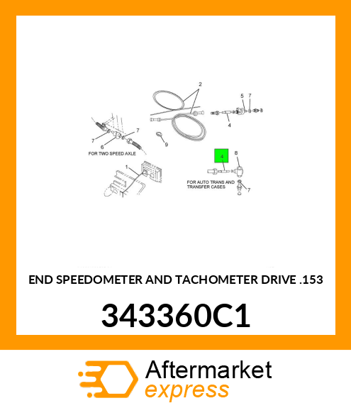 END SPEEDOMETER AND TACHOMETER DRIVE .153 343360C1