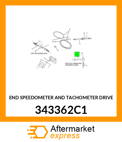 END SPEEDOMETER AND TACHOMETER DRIVE 343362C1