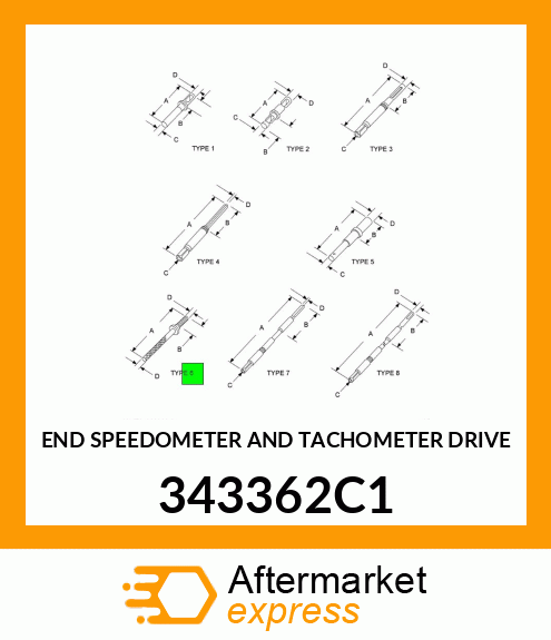 END SPEEDOMETER AND TACHOMETER DRIVE 343362C1