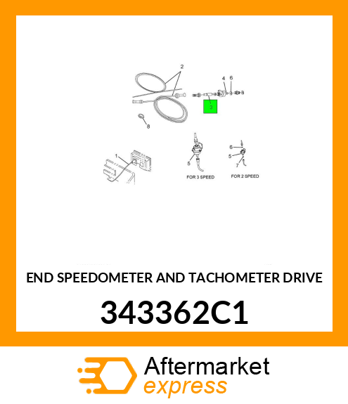 END SPEEDOMETER AND TACHOMETER DRIVE 343362C1