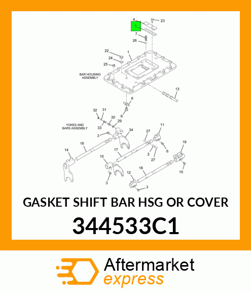 GASKET SHIFT BAR HSG OR COVER 344533C1