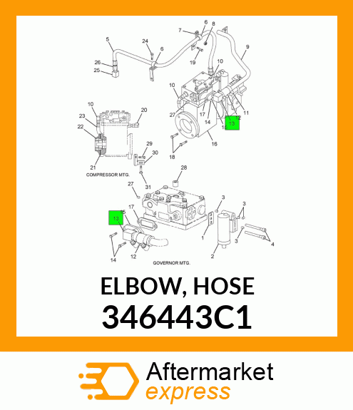 ELBOW, HOSE 346443C1