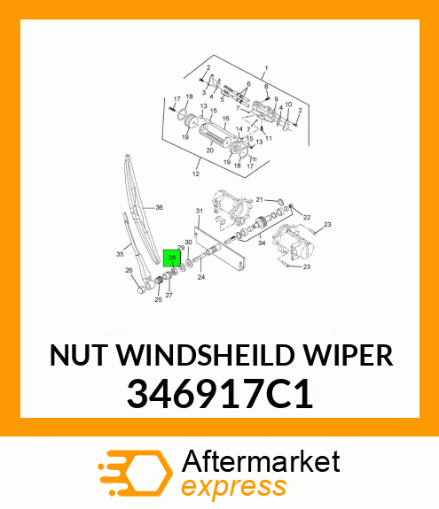 NUT WINDSHEILD WIPER 346917C1