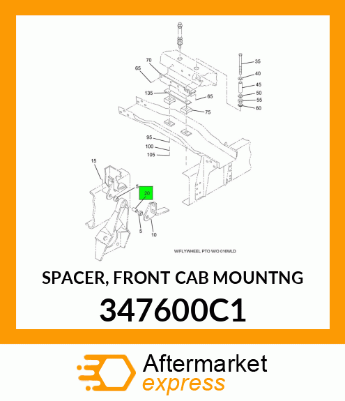 SPACER, FRONT CAB MOUNTNG 347600C1