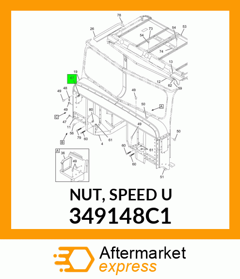 NUT, SPEED "U" 349148C1