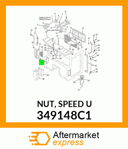 NUT, SPEED "U" 349148C1