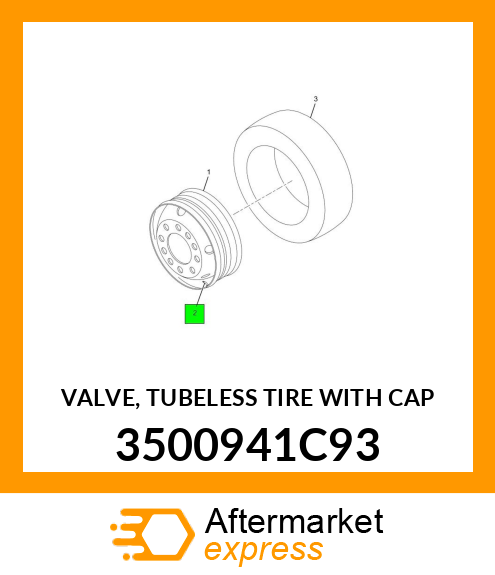 VALVE, TUBELESS TIRE WITH CAP 3500941C93
