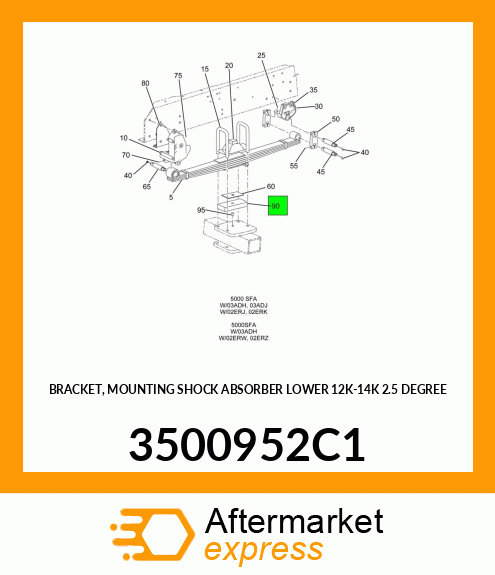 BRACKET, MOUNTING SHOCK ABSORBER LOWER 12K-14K 2.5 DEGREE 3500952C1