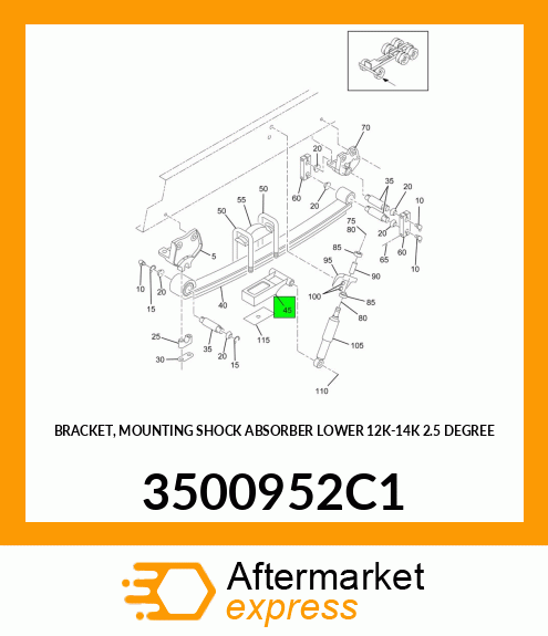 BRACKET, MOUNTING SHOCK ABSORBER LOWER 12K-14K 2.5 DEGREE 3500952C1