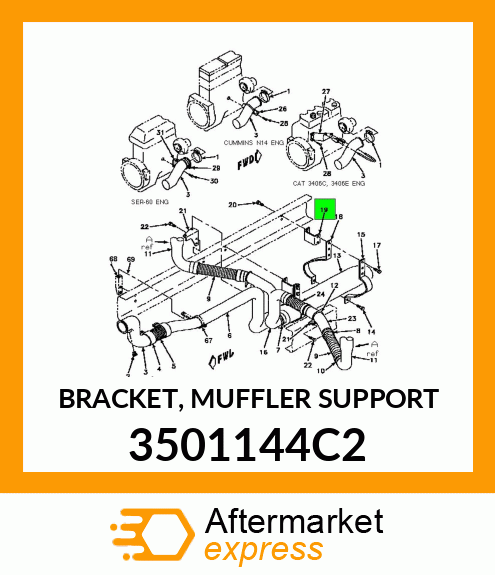 BRACKET, MUFFLER SUPPORT 3501144C2