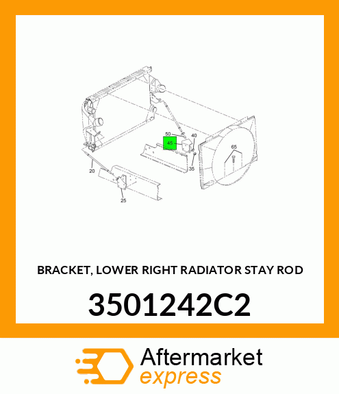 BRACKET, LOWER RIGHT RADIATOR STAY ROD 3501242C2