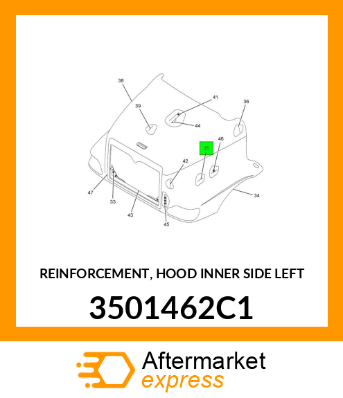 REINFORCEMENT, HOOD INNER SIDE LEFT 3501462C1