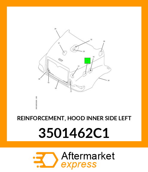 REINFORCEMENT, HOOD INNER SIDE LEFT 3501462C1