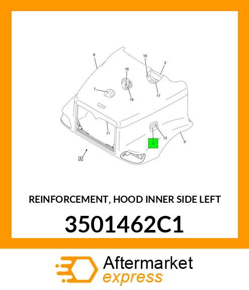 REINFORCEMENT, HOOD INNER SIDE LEFT 3501462C1